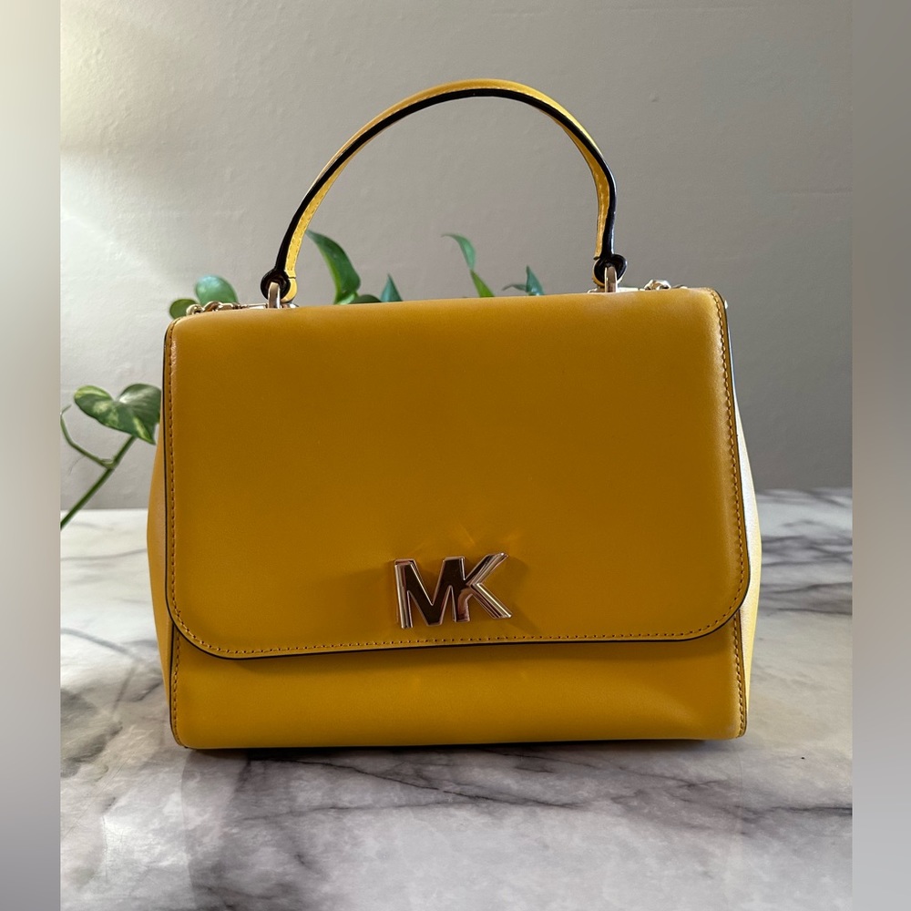 Michael Kors yellow SUPPLE LEATHER handbag tote crossbody